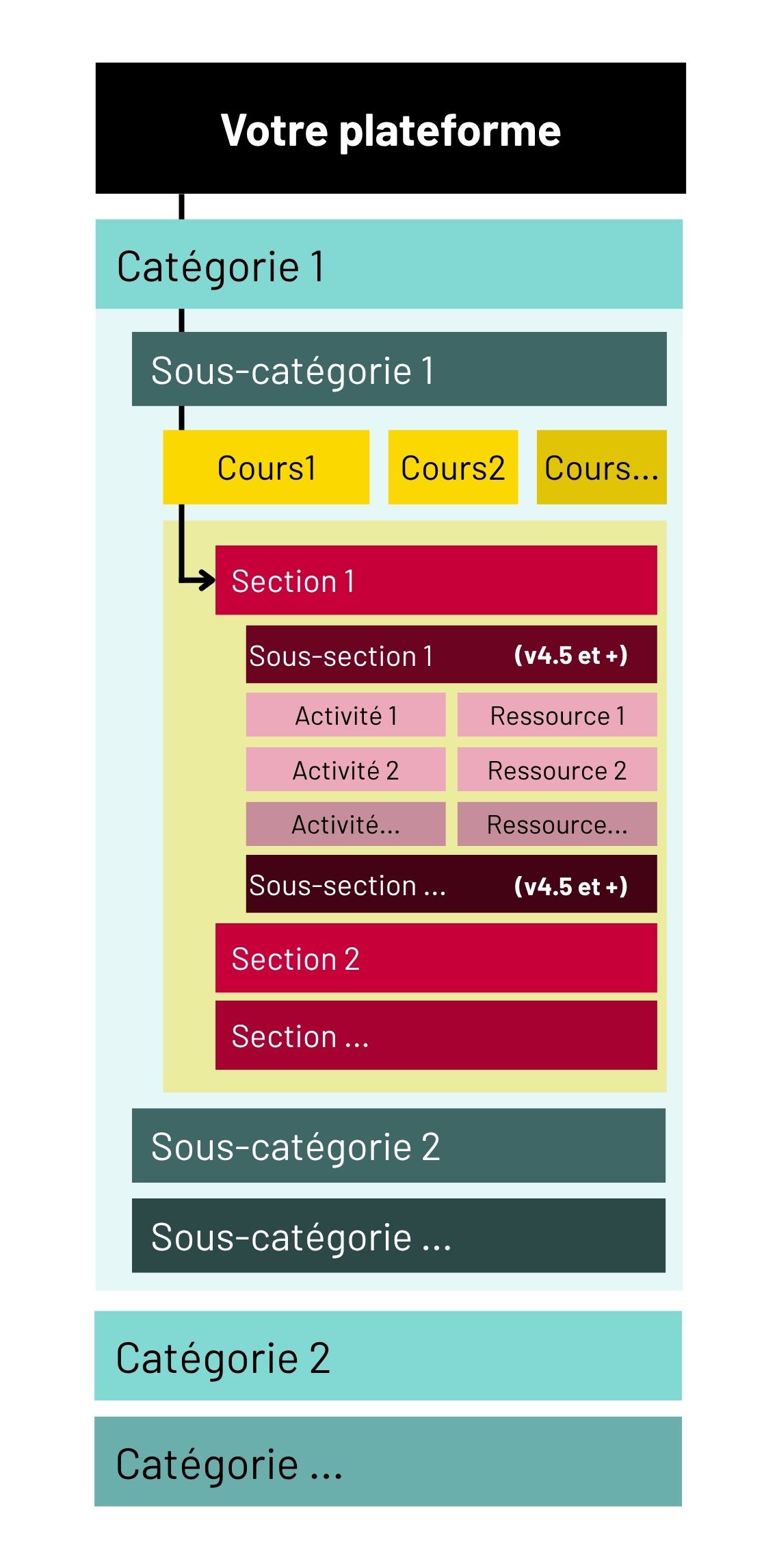 Structure d'une plateforme LMS Moodle
