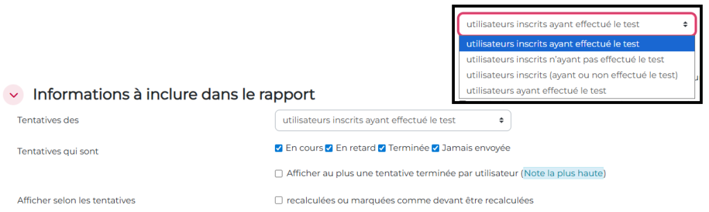 filtrer les résultats