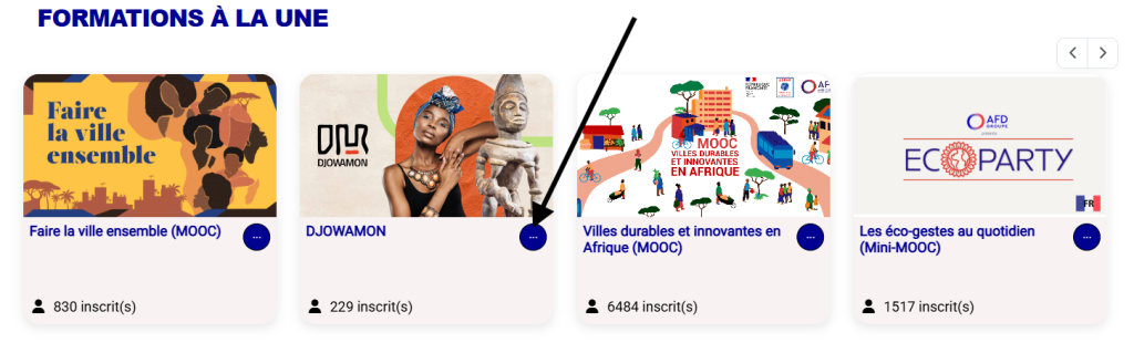 Vue d'un bloc "Cours à la une premium" avec option l'option "affichage modal" activée