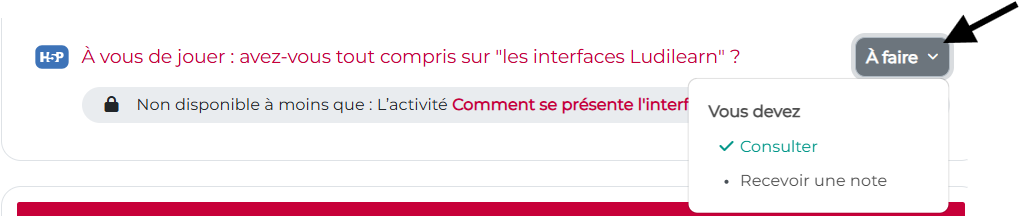 Afficher les conditions d'achèvement, non remplies