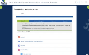 Page d'accueil du cours du LMS IUT en ligne