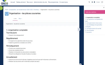 Page de cours du LMS IUT en ligne