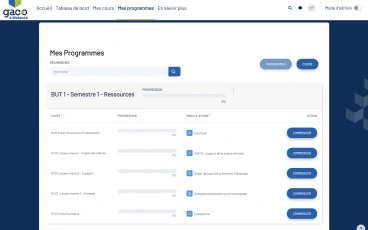 Page avec les programmes du LMS IUT en ligne