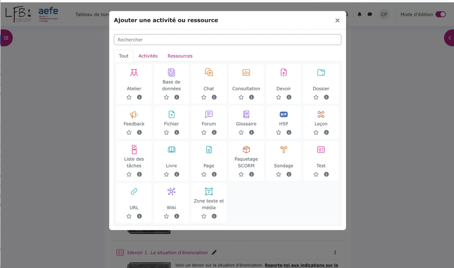 Activités pédagogiques pour les enseignants LMS lycée