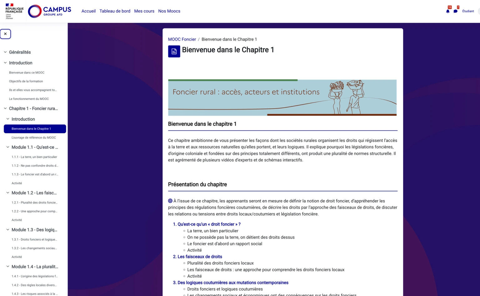 MOOC Foncier - présentation d'un chapitre