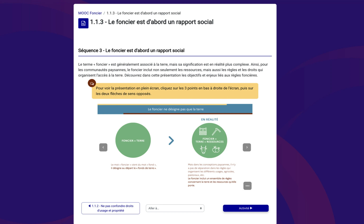 MOOC Foncier - page diaporama