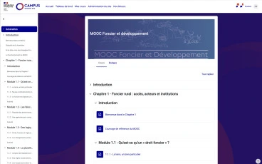 Page de cours LMS MOOC Campus