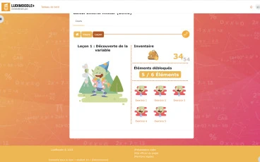 Ludimoodle : page de section de cours de l'élément de jeu 