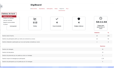 Plugin développe par Pimenko : rapport digiboard avec la vue d'ensemble