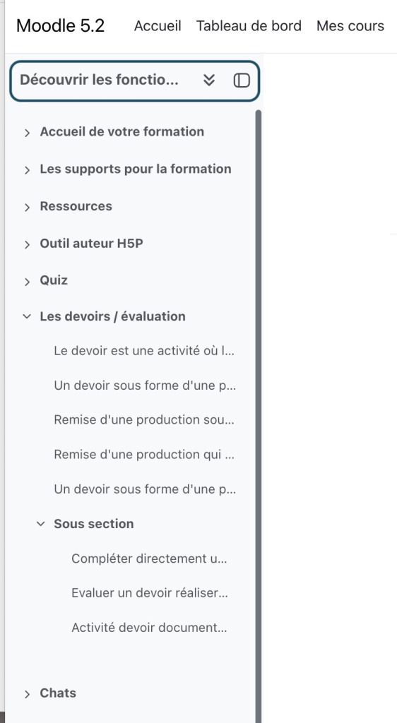 Titre de cours en en-tête fixe dans l'index de cours Moodle 5.2