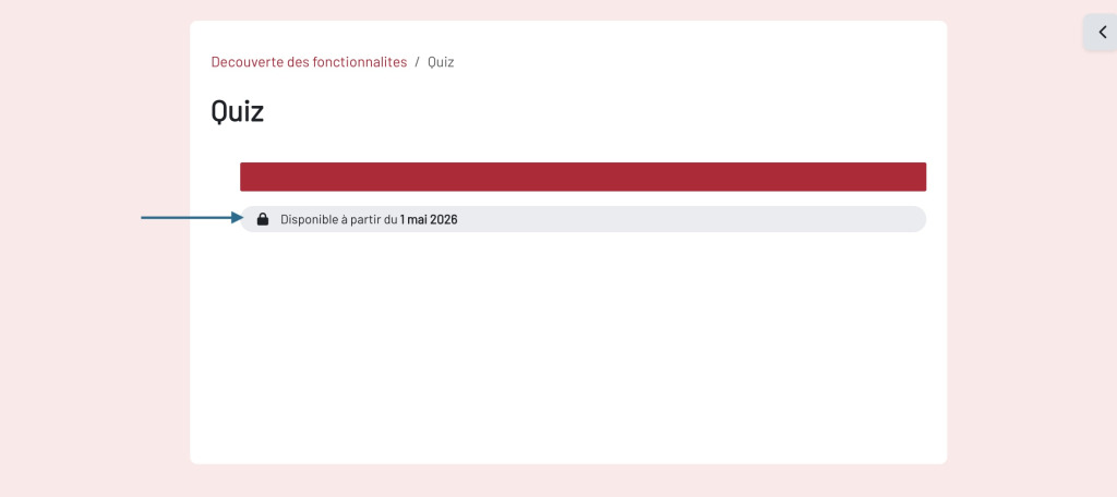 Page expliquant la restriction d'accès à une section dans Moodle 5.2