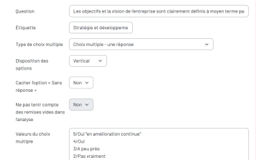 Exemple de création d'une question à choix multiple (évalué)