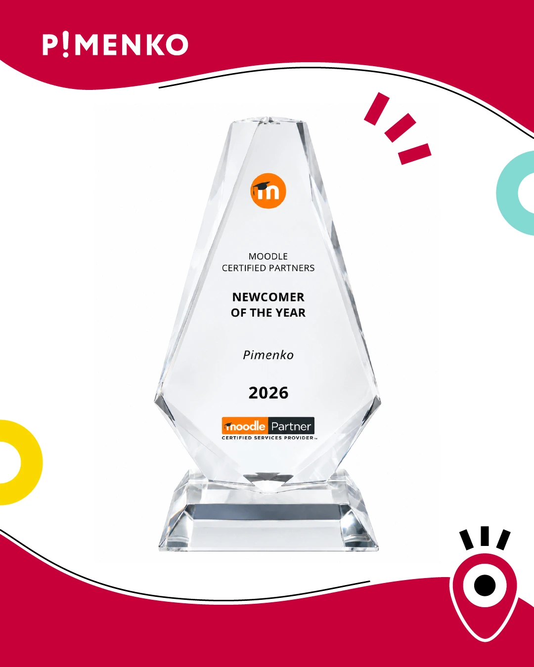 Trophée Moodle Partner Award Newcomer of the Year 2026 remis à Pimenko